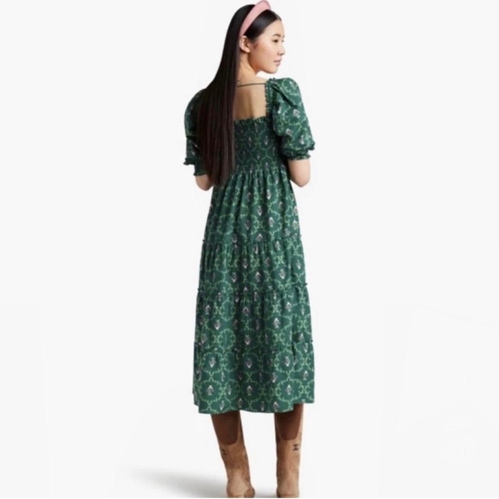 Hill House Green Floral Midi Dress - Picture 6 of 12